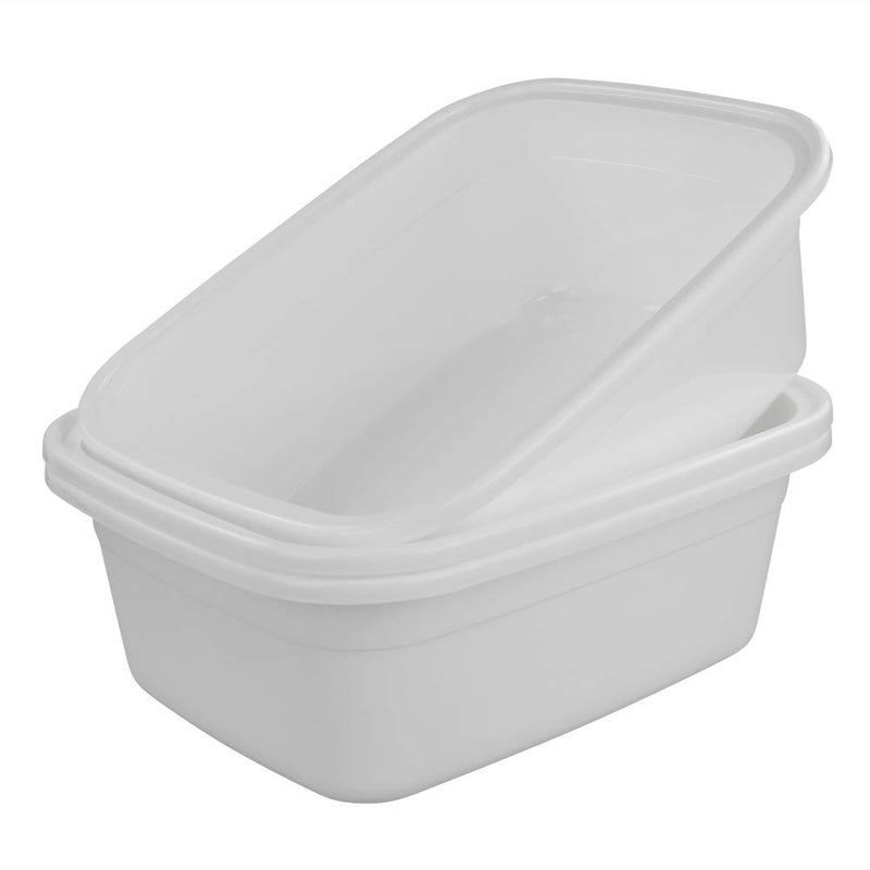 EudokkyNA 3-pack 18 Quart Dish Pan Wash Basin, Large Dish Tub, White - Image 1